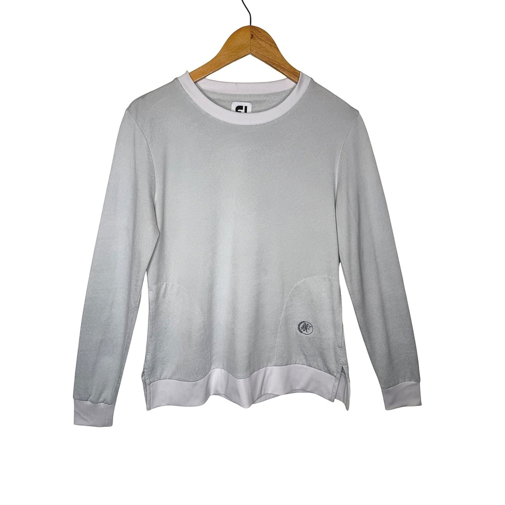 FootJoy Women's Small Grey Performance Golf‎ Pullover Crewneck Pocket Athleisure